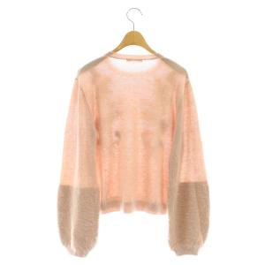 VIVIENNE TAM ニット セーター 長袖 刺繍 ウール混 38 ピンクベージュ