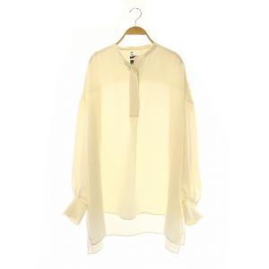 ウェイクサテンオーバーブラウス 長袖 チュニック プルオーバー F アイボリー /DO OS