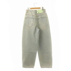 Off-White デニムパンツ ジーンズ テーパード ジッパーフライ ダメージ加工 27 ライトブルー /DO OS