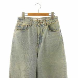 Off-White デニムパンツ ジーンズ テーパード ジッパーフライ ダメージ加工 27 ライトブルー /DO OS