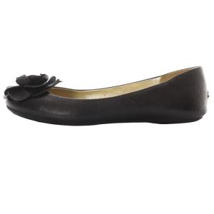 JIMMY CHOO フラワー 装飾 フラットパンプス 38 25cm 黒 ブラック