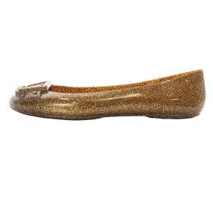 JIMMY CHOO グリッター ラバーパンプス 38 25cm 茶色 ブラウン ゴールド色