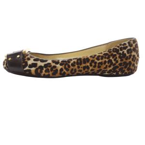 JIMMY CHOO レオパード バックルフラットパンプス ロゴ 38 25cm 茶色 ブラウン /SR27