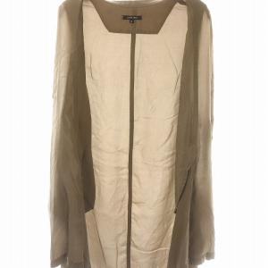 pas de calais  ロングジレ ベスト ノースリーブ フロントボタン Vネック 36 S モカ /YQ OS