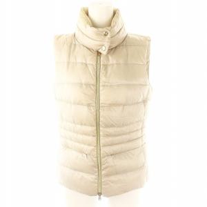 AMELIA ダウンベスト アウター スタンドカラー ジップアップ 総裏地 40 ベージュ /DO OS