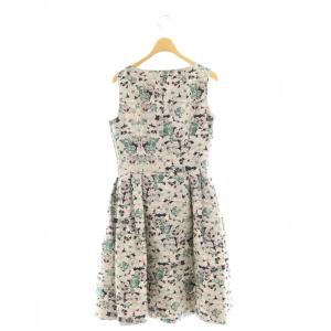 René クローバージャガードドレス ワンピース ひざ丈 ノースリーブ 36 マルチカラー