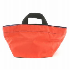 コーデュラ舟型トートバッグ ゼラニウム ハンドバッグ ナイロン バイカラー 赤 レッド 紺 ネイビー 901N