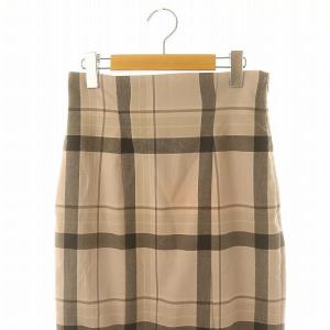 SNIDEL 24AW ハイウエストマーメイドスカート チェック ロング ストレッチ 1 グレージュ 黒 チャコール