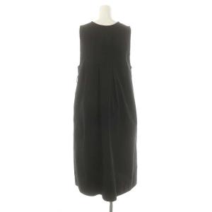 MHL. 23AW TWISTED COTTON TWILL DRESS ワンピース ロング ミモレ ノースリーブ 2 黒 ブラック