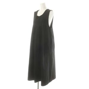 MHL. 23AW TWISTED COTTON TWILL DRESS ワンピース ロング ミモレ ノースリーブ 2 黒 ブラック