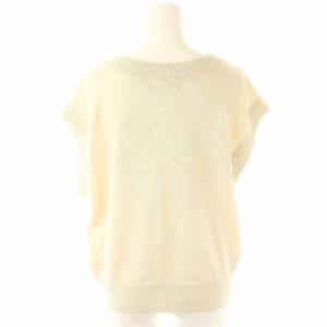 MARGARET HOWELL 24SS LINEN COTTON SILK ニットベスト フレンチスリーブ プルオーバー 麻 リネン シルク混 2 ライトベージュ
