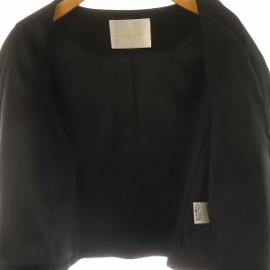 Grace Class 23SS トリミングノーカラージャケット 36 黒 ブラック オフホワイト