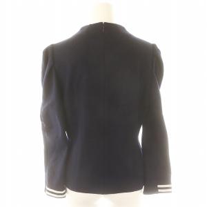 BORDERS at BALCONY GRACE SHOULDER WOOL TOP トップス カットソー 長袖 パフスリーブ 38 紺 ネイビー