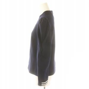 BORDERS at BALCONY GRACE SHOULDER WOOL TOP トップス カットソー 長袖 パフスリーブ 38 紺 ネイビー