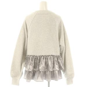 BEAUTY&YOUTH UNITED ARROWS スウェット×ベロアティアード プルオーバー トレーナー 長袖 グレー