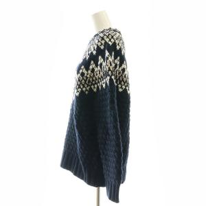 Drawer ノルディックニット セーター 長袖 プルオーバー ウール F 紺 ネイビー