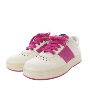 JIMMY CHOO ハワイ HAWAII スニーカー ローカット スター ラインストーン レザー 37 24cm 白 ホワイト ピンク