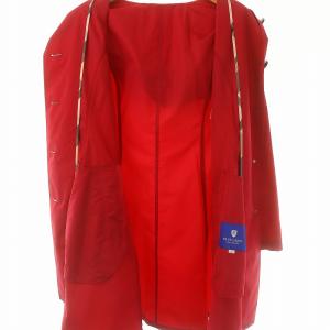 BLUE LABEL CRESTBRIDGE ウェザープルーフタフタコート レインコート フード ロング 36 ラズベリー /ES OS
