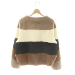 GRACE CONTINENTAL エコファーマルチブルゾン ショートコート アウター フェイクファー 36 S ミックスカラー