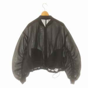 MILA OWEN MILAOWEN 24SS ボリュームシアーブルゾンジャケット F 黒 ブラック /MF OS SH