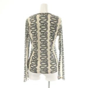 HYSTERIC GLAMOUR 23SS SNAKELOOP柄Tシャツ カットソー ロンT 長袖 シアー F ライトベージュ 黒 ブラック
