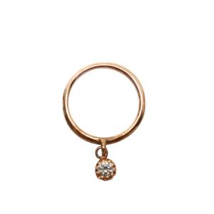 ピンキーリング 指輪 ストーン K10PG 1.2g 1号 ピンクゴールド