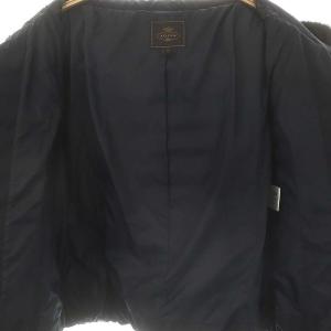 TOCCA MARIA ショートダウンコート ダウンジャケット フェイクファー付き ジップアップ 4 紺 ネイビー