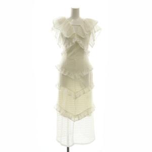 タグ付き 23SS ストレッチレースワンピース ロング マキシ丈 0 S 白 ホワイト LWCO232048