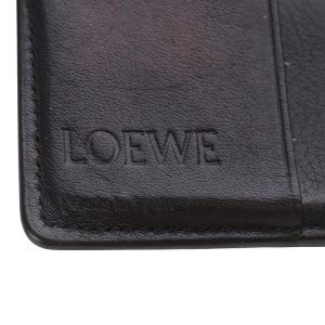 LOEWE フクロウ スペック アナグラム レザー コンパクトウォレット 財布 二つ折り レザー ラウンドファスナー レザー 青 ブルー