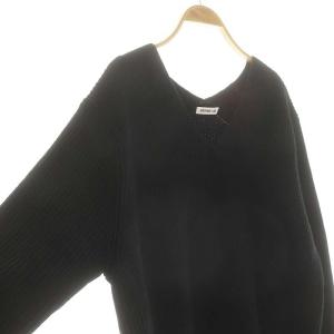 EVERYDAY I LIKE 24AW Lia VネックSweaterセーター ニット 長袖 リブ カシミヤ混 黒 ブラック