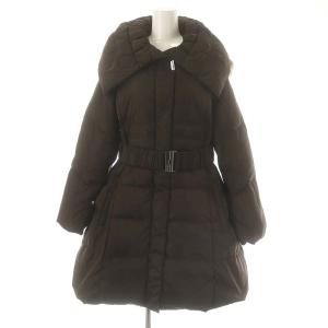 ブルーフォックスファー ダウンコート アウター L 茶 ブラウン /DF OS