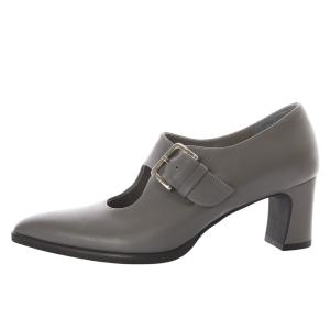 モンクストラップ パンプス60↑ ハイヒール レザー 23.5cm グレー /YO1