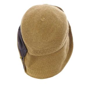 Athena New York ペーパーハット 麦わら帽子 リボン 茶色 ブラウン