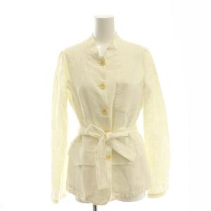 リネン ジャケット 薄手 40 L オフホワイト