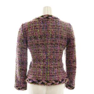 MOSCHINO CHEAP AND CHIC セットアップ 上下 2点セット ツイード フラワーモチーフ ノーカラージャケット スカート 膝丈 フレア