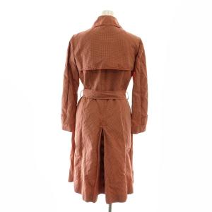 MOSCHINO CHEAP AND CHIC 千鳥格子スプリングコート ロング ステンカラー 総裏地 USA6 赤 レッド アイボリー /DO OS