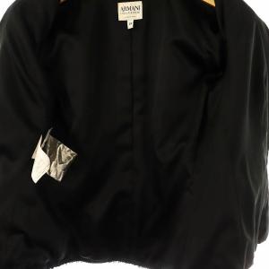 ARMANI COLLEZIONI フリルツイード ジャケット 38 ブラック /DF OS