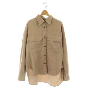 コーデュロイロングスリーブシャツ 長袖 チュニック丈 F ベージュ /MI OS