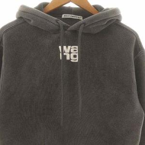 alexanderwang ロゴ スウェットパーカー 長袖 プルオーバー 裏起毛 XXS グレー