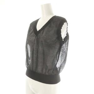 Plage 23SS SHEER V NECK VEST ベスト プルオーバー Vネック シアー 黒 ブラック