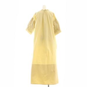 JIL SANDER コットンギャザースリーブマキシワンピース 36 クリーム色