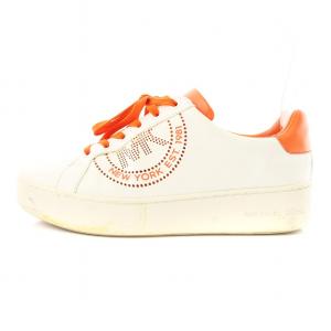 スニーカー シューズ ロゴ 7M 白 オレンジ
