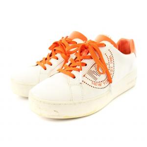 MICHAEL KORS スニーカー シューズ ロゴ 7M 白 オレンジ