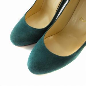 Christian Louboutin RON RON 100 VEAU VELOURS パンプス ハイヒール ラウンドトゥ スエード 緑 グリーン