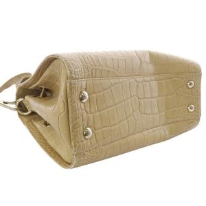 JIMMY CHOO ロザリー クロコ型押し 2WAY ハンドバッグ ショルダーバッグ べージュ