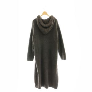 gelato pique パンダジャガードフードドレス ワンピース ルームウェア パジャマ 長袖 フード付き 茶 ブラウン