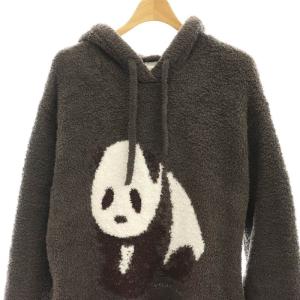 gelato pique パンダジャガードフードドレス ワンピース ルームウェア パジャマ 長袖 フード付き 茶 ブラウン