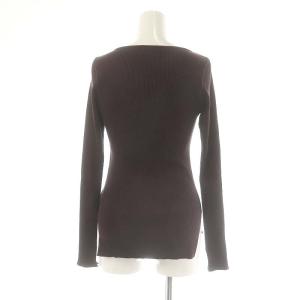 AURALEE for Ron Herman ロンハーマン別注 24AW ギザボートネック リブニット カットソー 長袖 0 S 茶 ブラウン