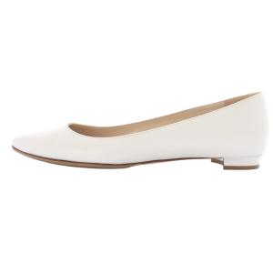 MANOLO BLAHNIK BBFLAT フラットレザー パンプス ポインテッドトゥ 37 白 ホワイト