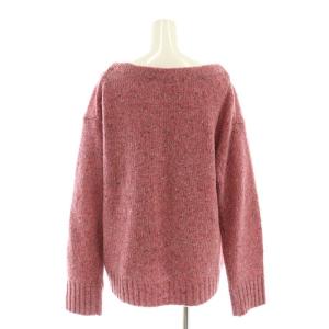 BABYLONE 24AW ネップボートネックニット セーター 長袖 プルオーバー ウール F ピンク /YQ OS